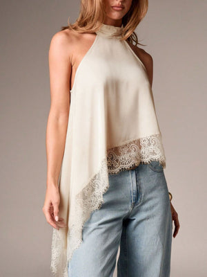 Halter Neck Lace Trim Cami