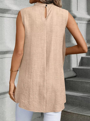 Mock Neck Sleeveless Top