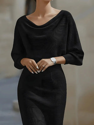 Cowl Neck Knit Bodycon Dress