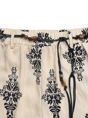 Boho Print Wide Leg Pants