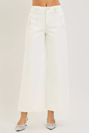 RISEN High Rise Ankle Wide Pants
