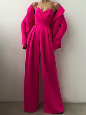 Full Size Spaghetti Strap Wide Leg Jumpsuit Plus Size