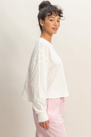 Cross Detail Open Back Long-sleeve Top