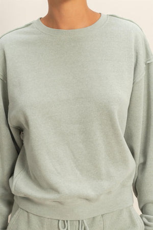 Raw Edge Detail Burnout Sweatshirt