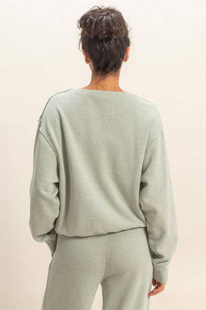 Raw Edge Detail Burnout Sweatshirt