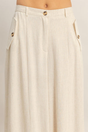Wide-leg Flap Pocket Pants