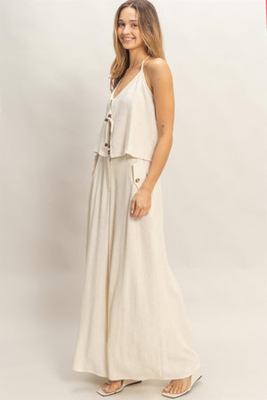 Wide-leg Flap Pocket Pants