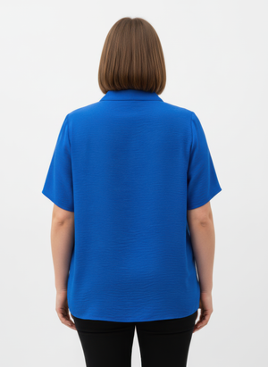 Zip-front Utility Pocket Roll-tab Sleeve Top