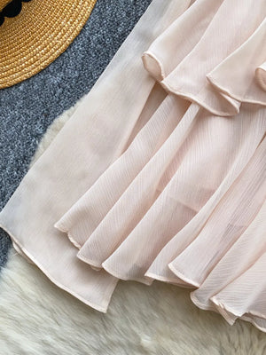 Ruffle Tiered Chiffon Blouse