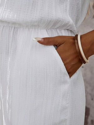 Full Size Tassel Sleeveless Wide Leg Jumpsuit Plus Size