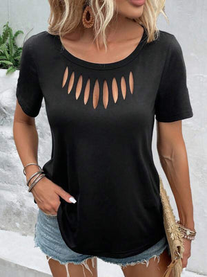 Cutout Detail Short Sleeve T-Shirt