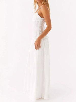 Ruched Spaghetti Strap Maxi Dress