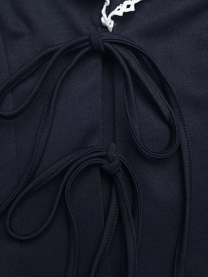 Lace Trim Tie-Front Vest
