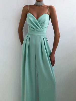 Full Size Spaghetti Strap Wide Leg Jumpsuit Plus Size