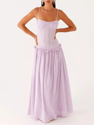 Ruched Spaghetti Strap Maxi Dress