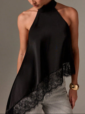 Halter Neck Lace Trim Cami