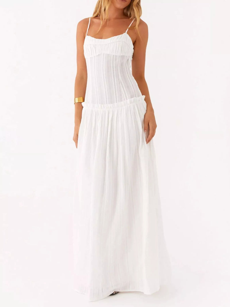 Ruched Spaghetti Strap Maxi Dress