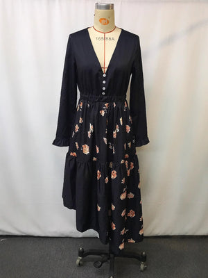 Floral Print Long Sleeve Dress