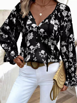 Floral Embroidered Long Sleeve Shirt